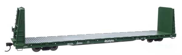 Walthers Mainline HO 68' Bulkhead Flatcar - Ready to Run -- British Columbia #66584