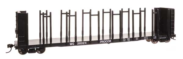 WalthersMainline HO 63' Pulpwood Flatcar - Ready to Run -- Wisconsin Central #38024