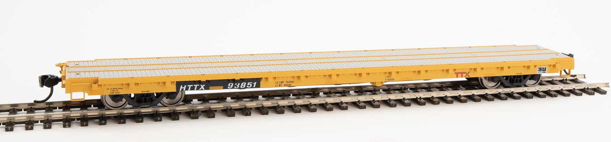 Walthers Mainline 60' Pullman-Standard Flatcar - Ready to Run -- TTX HTTX #93851 (Heavy duty loading) - 910-5364