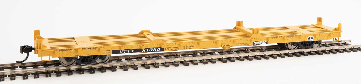 Walthers Mainline 60' Pullman-Standard Flatcar - Ready to Run -- TTX VTTX #91096 (20' and 40' container loading) - 910-5379