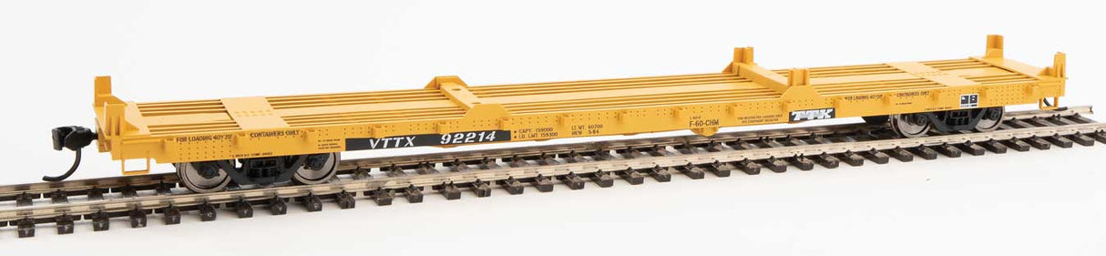 Walthers Mainline 60' Pullman-Standard Flatcar - Ready to Run -- TTX VTTX #92214 (20' and 40' container loading) - 910-5382