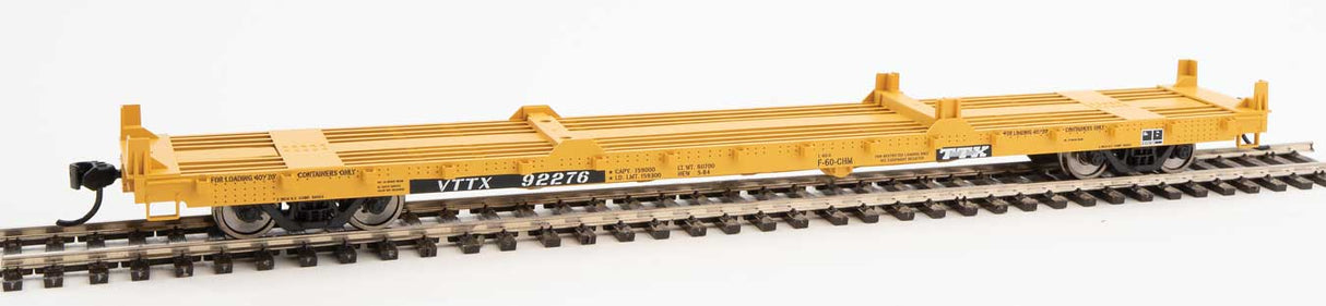 Walthers Mainline 60' Pullman-Standard Flatcar - Ready to Run -- TTX VTTX #92276 (20' and 40' container loading) - 910-5383