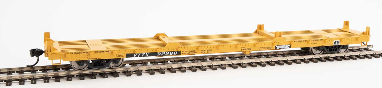 Walthers Mainline 60' Pullman-Standard Flatcar - Ready to Run -- TTX VTTX #92288 (20' and 40' container loading) - 910-5384