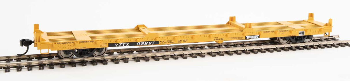 Walthers Mainline 60' Pullman-Standard Flatcar - Ready to Run -- TTX VTTX #92297 (20' and 40' container loading) - 910-5385