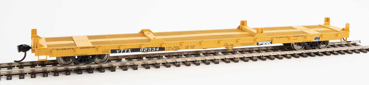Walthers Mainline 60' Pullman-Standard Flatcar - Ready to Run -- TTX VTTX #92334 (20' and 40' container loading) - 910-5386