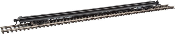 Walthers Mainline 85' General American G85 Flatcar - Ready to Run -- Southern Pacific(TM) #512004 (black, white) - 910-5471