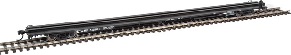 Walthers Mainline 85' General American G85 Flatcar - Ready to Run -- Southern Pacific(TM) #512021 (black, white) - 910-5472