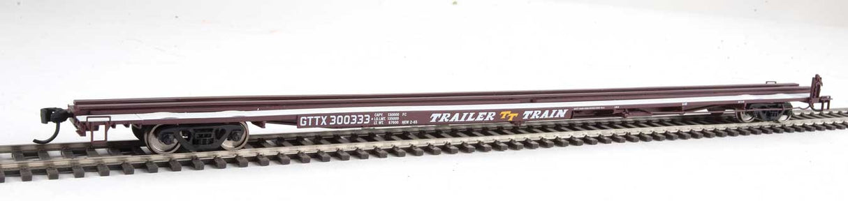 Walthers Mainline HO 85' General American G85 Flatcar - Ready to Run -- GTTX (Brown) #300333 - 910-5516