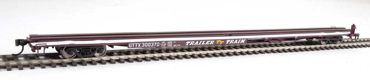 Walthers Mainline HO 85' General American G85 Flatcar - Ready to Run -- GTTX (Brown) #300370 - 910-5517