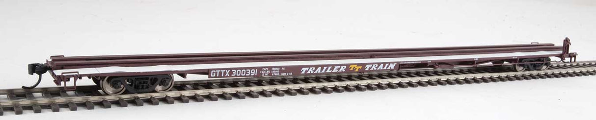 Walthers Mainline HO 85' General American G85 Flatcar - Ready to Run -- GTTX (Brown) #300391 - 910-5518
