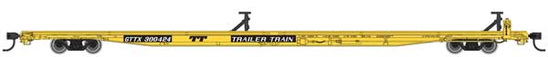 Walthers Mainline HO 85' General American G85 Flatcar - Ready to Run -- GTTX (Yellow) #300424 - 910-5519