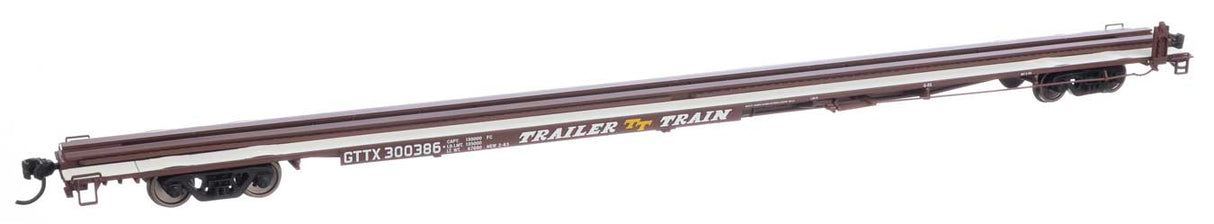 Walthers Mainline 85' General American G85 Flatcar - Ready to Run -- GTTX (Brown) #300386 - 910-5553