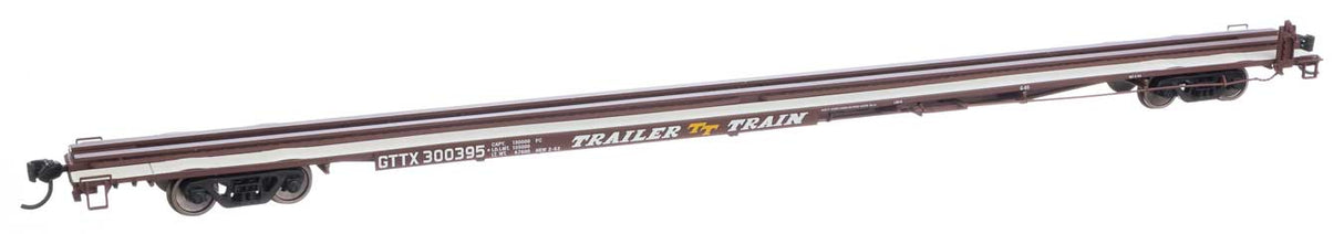 Walthers Mainline 85' General American G85 Flatcar - Ready to Run -- GTTX (Brown) #300395 - 910-5554