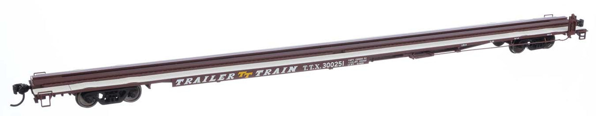 Walthers Mainline 85' General American G85 Flatcar - Ready to Run -- TTX (Brown) #300251 - 910-5565