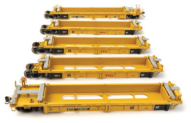 WalthersMainline HO Thrall 5-Unit Rebuilt 40' Well Car - Ready to Run -- TTX DTTX #748192 - small red TTX logo - 910-55668