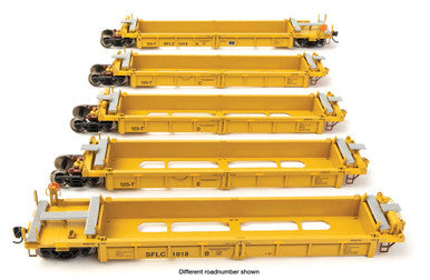 WalthersMainline HO Thrall 5-Unit Rebuilt 40' Well Car - Ready to Run -- BNSF Santa Fe Leasing SFLC #1034 - 910-55677