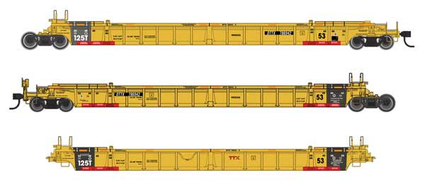 WalthersMainline HO NSC Articulated 3-Unit 53' Well Car - Ready-to-Run -- TTX #786942