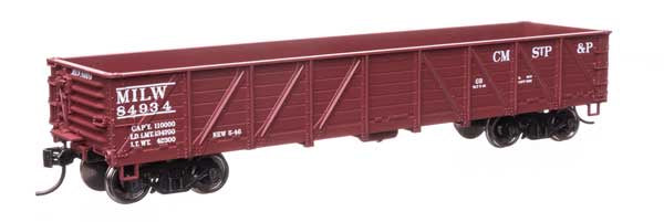WalthersMainline HO 40' 50-Ton Drop Bottom Gondola - Ready to Run -- Milwaukee Road #84934