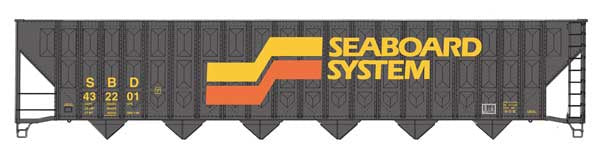 WalthersMainline HO 73' Greenville 7,000 Cubic Foot Wood Chip Hopper - Ready to Run -- Seaboard System #432201