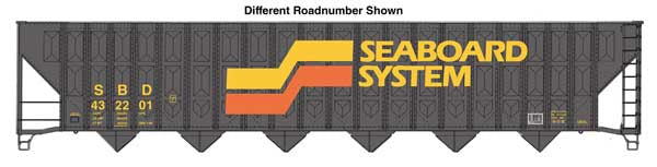 WalthersMainline HO 73' Greenville 7,000 Cubic Foot Wood Chip Hopper - Ready to Run -- Seaboard System #433312