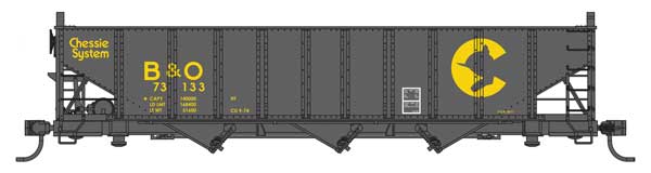 WalthersMainline HO 70-Ton AAR 3-Bay Open Hopper - Ready to Run -- Baltimore & Ohio #73133
