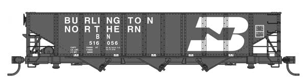 WalthersMainline HO 70-Ton AAR 3-Bay Open Hopper - Ready to Run -- Burlington Northern #516056