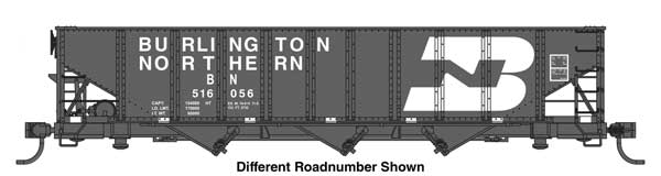 WalthersMainline HO 70-Ton AAR 3-Bay Open Hopper - Ready to Run -- Burlington Northern #516989