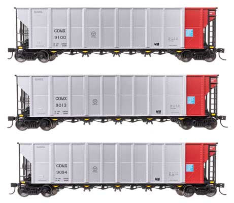 WalthersMainline HO 50' RD-4 Hopper 3-Pack - Ready to Run -- Commonwealth Edison COMX #9013, 9094, 9100