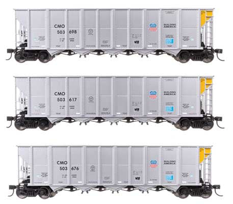 WalthersMainline HO 50' RD-4 Hopper 3-Pack - Ready to Run -- Union Pacific(R) CMO #503617, 503676, 503698