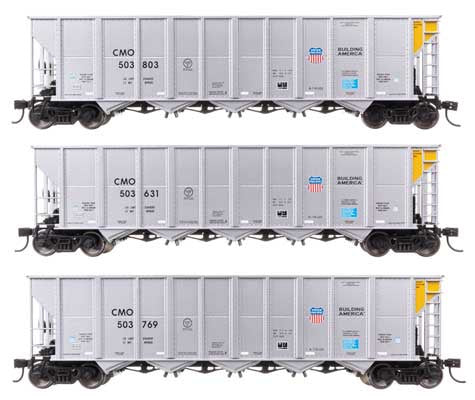 WalthersMainline HO 50' RD-4 Hopper 3-Pack - Ready to Run -- Union Pacific(R) CMO #503631, 503769, 503803