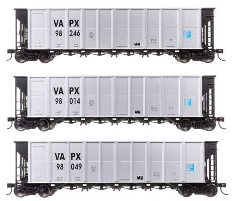 WalthersMainline HO 50' RD-4 Hopper 3-Pack - Ready to Run -- Virginia Power VAPX #98014, 98049, 98246