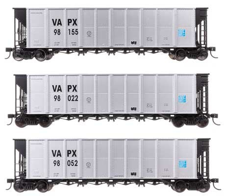 WalthersMainline HO 50' RD-4 Hopper 3-Pack - Ready to Run -- Virginia Power VAPX #98022, 98052, 98155