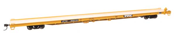WalthersMainline 89' Channel Side Flatcar - Ready to Run -- Trailer-Train JTTX #930132 (yellow, black; General Service)