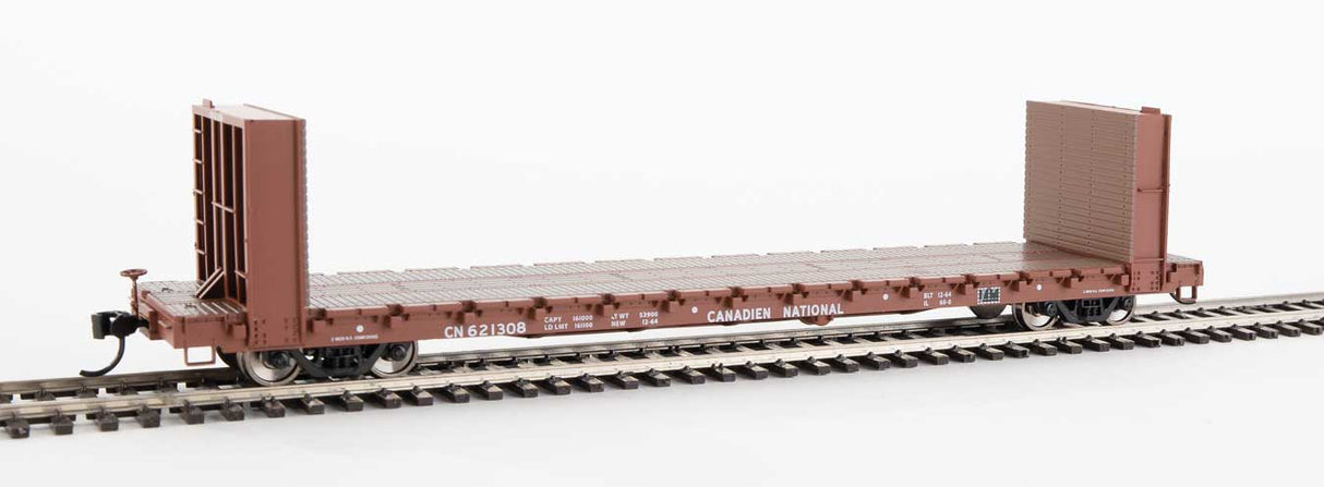 Walthers Mainline 60' Pullman-Standard Bulkhead Flatcar (48' IL) - Ready to Run -- Canadian National #621308 - 910-5803