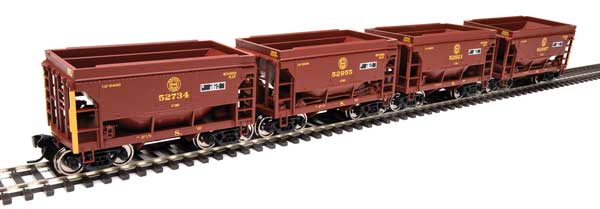 Walthers Mainline 24' Minnesota Taconite Ore Car 4-Pack - Ready To Run -- Duluth, Missabe & Iron Range #52734, 52921, 52955, 52967 - 910-58066