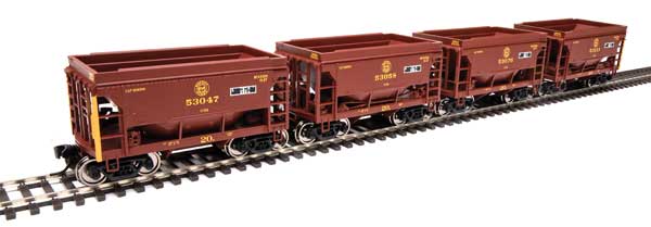 Walthers Mainline 24' Minnesota Taconite Ore Car 4-Pack - Ready To Run -- Duluth, Missabe & Iron Range #53047, 53058, 53076, 53111 - 910-58068