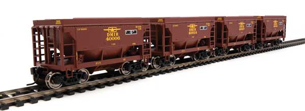 Walthers Mainline 24' Minnesota Taconite Ore Car 4-Pack - Ready To Run -- Duluth, Missabe Iron Range - T-Bird; #40006, 40014, 40027, 40032 - 910-58070