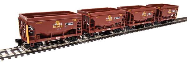 Walthers Mainline 24' Minnesota Taconite Ore Car 4-Pack - Ready To Run -- Duluth, Missabe & Iron Range - Patch; #51019, 51038, 51355, 51686 - 910-58072