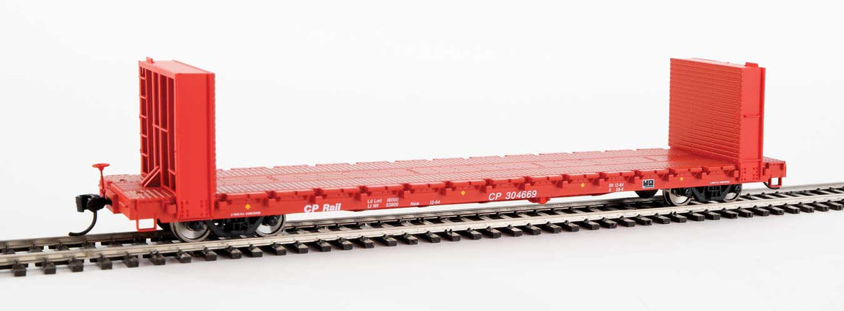 Walthers Mainline 60' Pullman-Standard Bulkhead Flatcar (48' IL) - Ready to Run -- Canadian Pacific #304669 - 910-5808