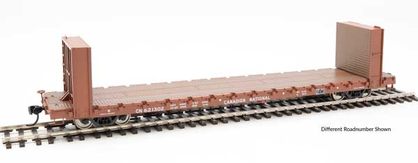 Walthers Mainline 60' Pullman-Standard Bulkhead Flatcar (48' IL) - Ready to Run -- Canadian National #621311 - 910-5836