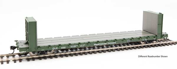 Walthers Mainline 60' Pullman-Standard Bulkhead Flatcar (48' IL) - Ready to Run -- Weyerhaeuser #1104 - 910-5854