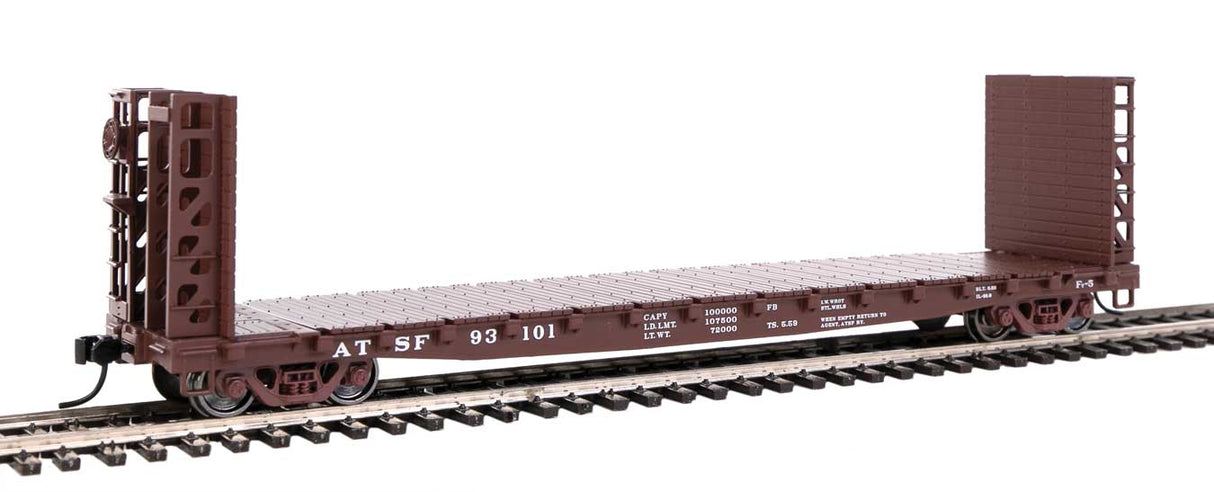 Walthers Mainline 53' GSC Bulkhead Flatcar - Ready to Run -- Santa Fe #93101 (Boxcar Red) - 910-5901
