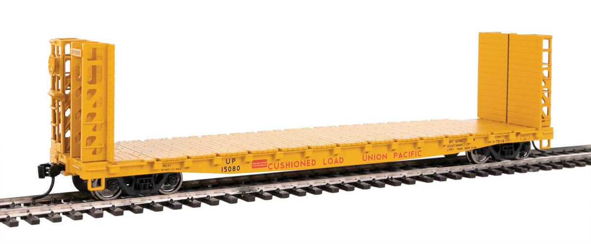 Walthers Mainline 53' GSC Bulkhead Flatcar - Ready to Run -- Union Pacific(R) #15080 (Armour Yellow, red) - 910-5917
