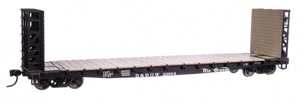 WalthersMainline HO 53' GSC Bulkhead Flatcar - Ready to Run -- Denver & Rio Grande Western(TM) #22664