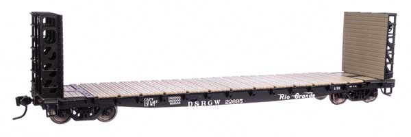 WalthersMainline HO 53' GSC Bulkhead Flatcar - Ready to Run -- Denver & Rio Grande Western(TM) #22695