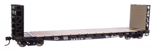 WalthersMainline HO 53' GSC Bulkhead Flatcar - Ready to Run -- Denver & Rio Grande Western(TM) #22670