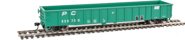 Walthers Mainline 53' Thrall Smooth-Side Gondola - Ready to Run -- Penn Central 525720 (Jade Green, Small Logo) - 910-6169