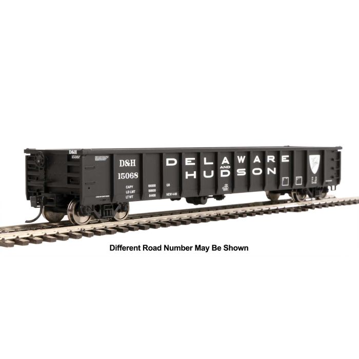 Walthers Mainline 53' Railgon Gondola - Ready To Run -- Delaware & Hudson #15010 (black, white, large name) - 910-6211