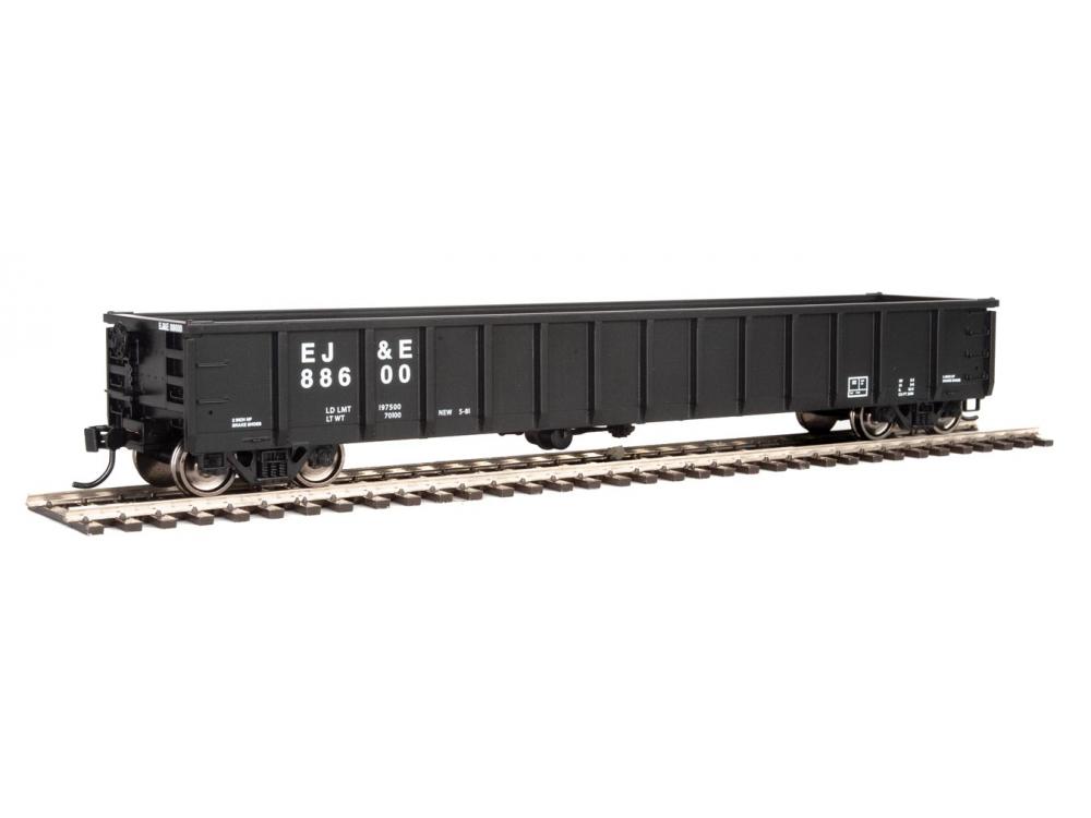 Walthers Mainline 53' Railgon Gondola - Ready To Run -- Elgin, Joliet & Eastern #88600 (black, white) - 910-6217