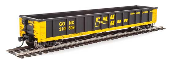 Walthers Mainline 53' Railgon Gondola - Ready To Run -- Railgon GONX #310509 (as-built; black, yellow) - 910-6250